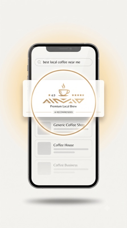 Local business surfaced in a search and AI recommendation